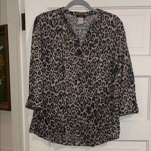 Mettalic Leopard Print Women's Top